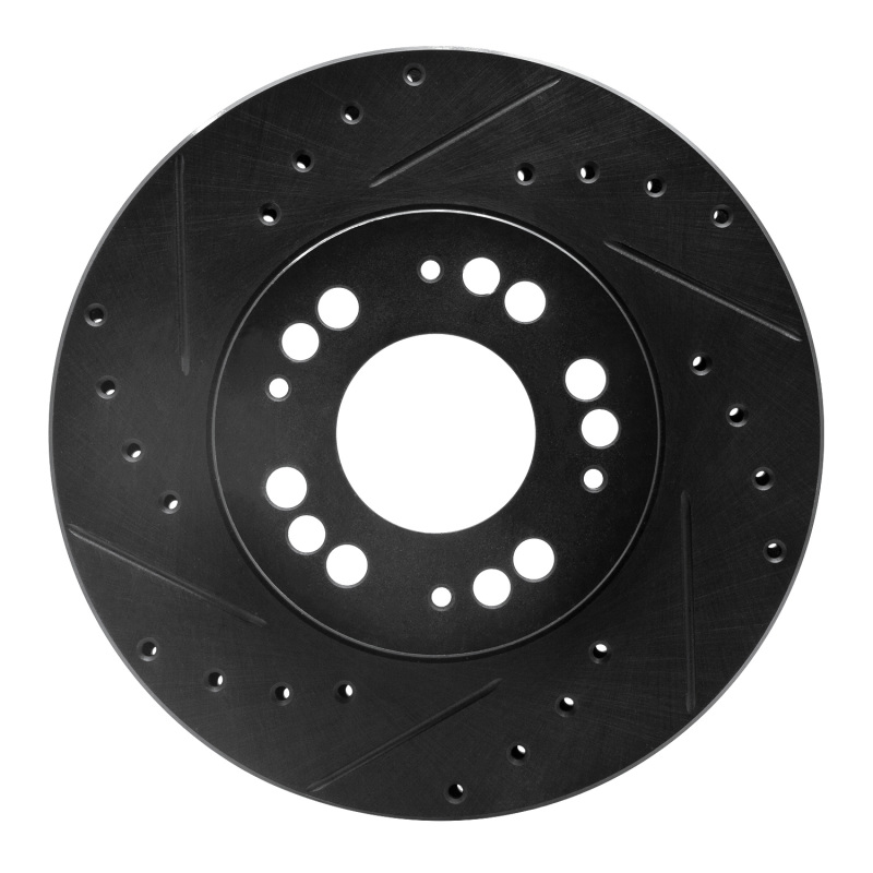 Dodge STEALTH Brake Rotor (1) - Front Left - R1 Concepts - Drilled & Slotted - Black - `91-`04